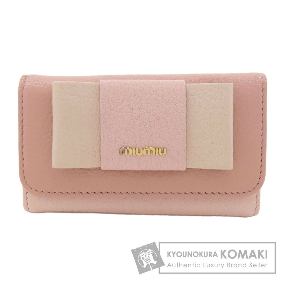 Miu Miu Ribbon Key Case Wallet Leather